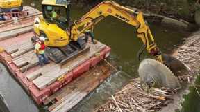 AWESOME Beaver Dams with Excavator | DANGEROUS EXCAVATOR WORKING COMPILATION