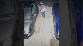 THEIF CAUGHT ON HOME SECURITY CAMERA