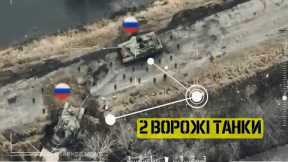 Dramatic Moment! How Ukrainian Drones Easily Destroy Russian Tanks That They Call Advanced Tanks