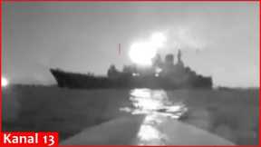 Ukrainian underwater drones destroyed Russian missile boat in Crimea – moment of operational image