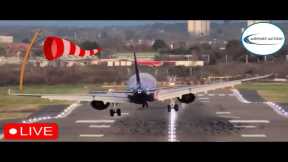 Blustery Crosswind Landings 💨✈️ Birmingham Airport LIVE 04.02.2024  #aviation
