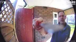 Neighbor Gets Instant Karma for Trying to Destroy Ring Doorbell